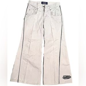 Vintage 90's The Lee Pipes Beige Flare Bell-Bottom Jeans